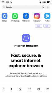 اسکرین شات برنامه Internet Browser 1