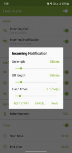 اسکرین شات برنامه Flash Alerts on Call and SMS 4