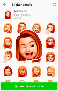 اسکرین شات برنامه Memoji phone Stickers for Android WhatsApp 6