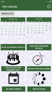 اسکرین شات برنامه Hijri calendar (Islamic Date) and Moon finder 1