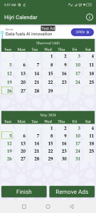 اسکرین شات برنامه Hijri calendar (Islamic Date) 3