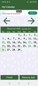 اسکرین شات برنامه Hijri calendar (Islamic Date) 2