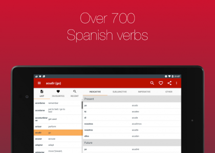 اسکرین شات برنامه Spanish Verb Conjugator 7