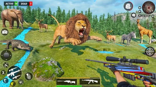 اسکرین شات برنامه Lion Hunting Games 2023: FPS 1