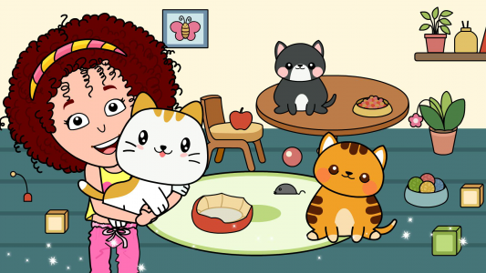 اسکرین شات 2 بازی My Cat Town - Tizi Pet Games