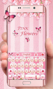 اسکرین شات برنامه Pink Flowers GO Keyboard Theme 1