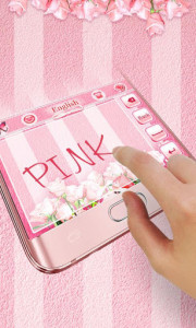 اسکرین شات برنامه Pink Flowers GO Keyboard Theme 6