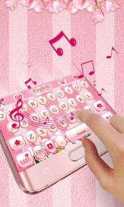 اسکرین شات برنامه Pink Flowers GO Keyboard Theme 5