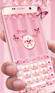اسکرین شات برنامه Pink Flowers GO Keyboard Theme 2