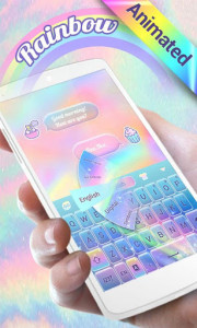 اسکرین شات برنامه Rainbow Unicorn GO Keyboard Animated Theme 2