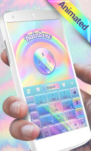 اسکرین شات برنامه Rainbow Unicorn GO Keyboard Animated Theme 3