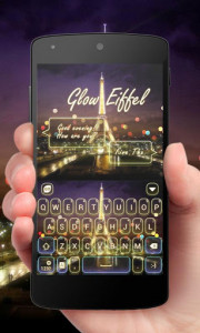 اسکرین شات برنامه Glow Eiffel GO Keyboard Theme 1