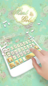 اسکرین شات برنامه Mint & Gold GO Keyboard theme 2