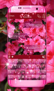 اسکرین شات برنامه Pink Flowers Keyboard 1