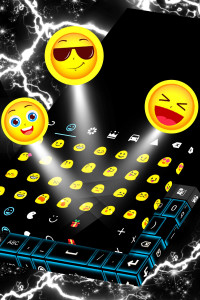 اسکرین شات برنامه Glowing Blue Neon Keyboard 5
