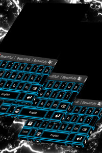 اسکرین شات برنامه Glowing Blue Neon Keyboard 1