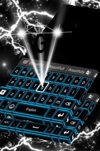 اسکرین شات برنامه Glowing Blue Neon Keyboard 4