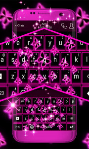اسکرین شات برنامه Neon Butterflies Keyboard 3