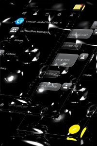 اسکرین شات برنامه Black Bubbles SMS Theme 5