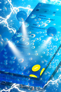 اسکرین شات برنامه Water Bubbles SMS Theme 3
