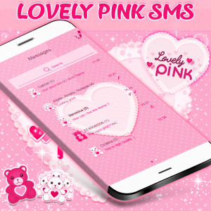 اسکرین شات برنامه Pink SMS Themes 2