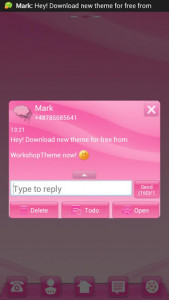 اسکرین شات برنامه Pink Style GO SMS Pro 3