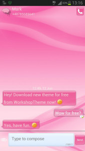 اسکرین شات برنامه Pink Style GO SMS Pro 2