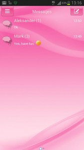 اسکرین شات برنامه Pink Style GO SMS Pro 1