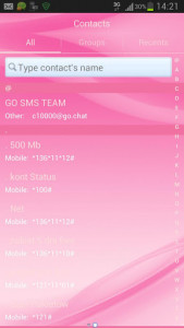 اسکرین شات برنامه Pink Style GO SMS Pro 4