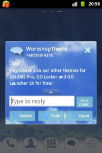 اسکرین شات برنامه Clouds Sky Theme GO SMS 4