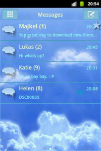 اسکرین شات برنامه Clouds Sky Theme GO SMS 2