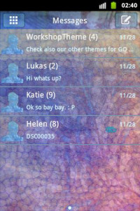 اسکرین شات برنامه Stained NEON GO SMS Theme 1