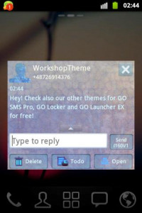 اسکرین شات برنامه Stained NEON GO SMS Theme 4