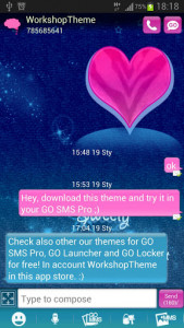 اسکرین شات برنامه Pink Blue Theme GO SMS Pro 1