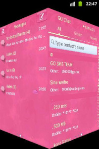 اسکرین شات برنامه Pink Cute Sweet Theme GO SMS 4