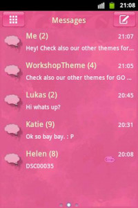 اسکرین شات برنامه Pink Cute Sweet Theme GO SMS 2