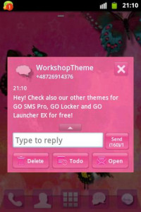 اسکرین شات برنامه Pink Cute Sweet Theme GO SMS 3