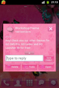 اسکرین شات برنامه Pink 2 GO SMS PRO Theme 3