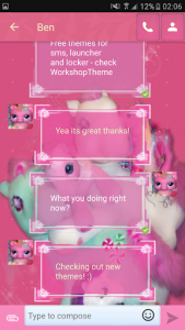 اسکرین شات برنامه Theme Pink Pony GO SMS PRO 2
