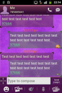 اسکرین شات برنامه Purple Violet GO Theme SMS 3