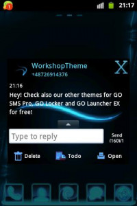 اسکرین شات برنامه Blue Simple Theme GO SMS 4
