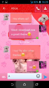 اسکرین شات برنامه Pink Cats Theme GO SMS Pro 2