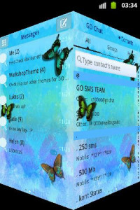 اسکرین شات برنامه Blue Butterfly Theme GO SMS 3