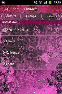 اسکرین شات برنامه Pink Dark Star GO SMS Theme 4