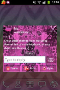 اسکرین شات برنامه Pink Dark Star GO SMS Theme 3