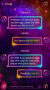 اسکرین شات برنامه GO SMS PRO SHINE THEME 3