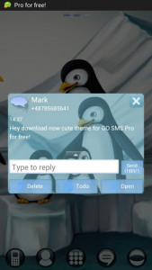 اسکرین شات برنامه Penguins Theme GO SMS Pro 4