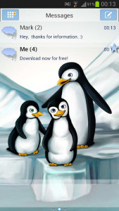 اسکرین شات برنامه Penguins Theme GO SMS Pro 1