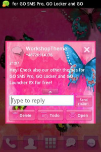 اسکرین شات برنامه Nice Pink Theme GO SMS Pro 3