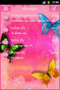 اسکرین شات برنامه Nice Pink Theme GO SMS Pro 1
